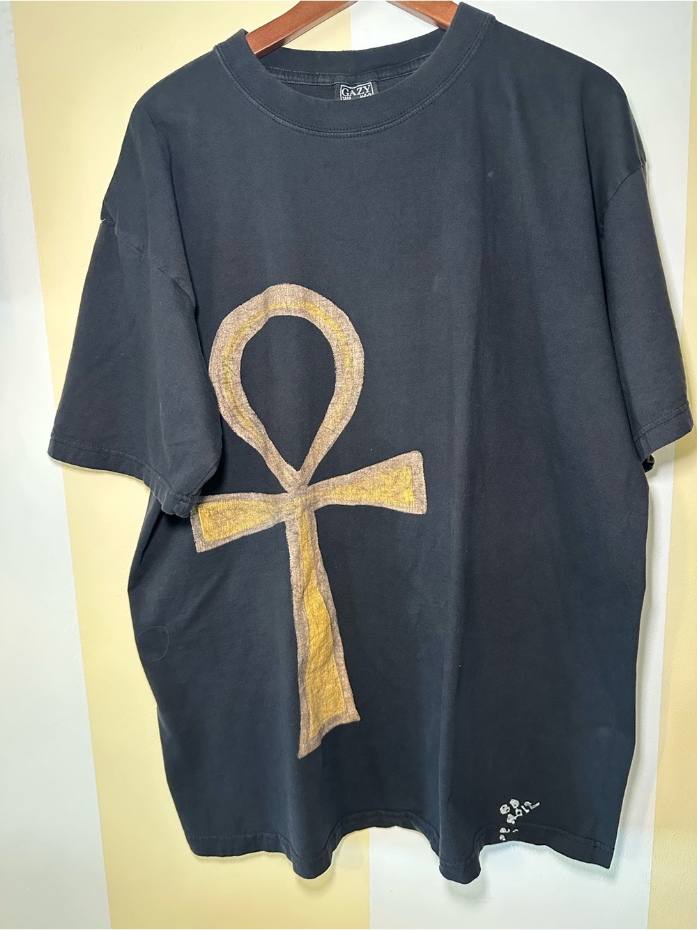 Gazy Tees Egyptian Ankh Graphic Shirt 3XL Black Streetwear Eternal Life Cross